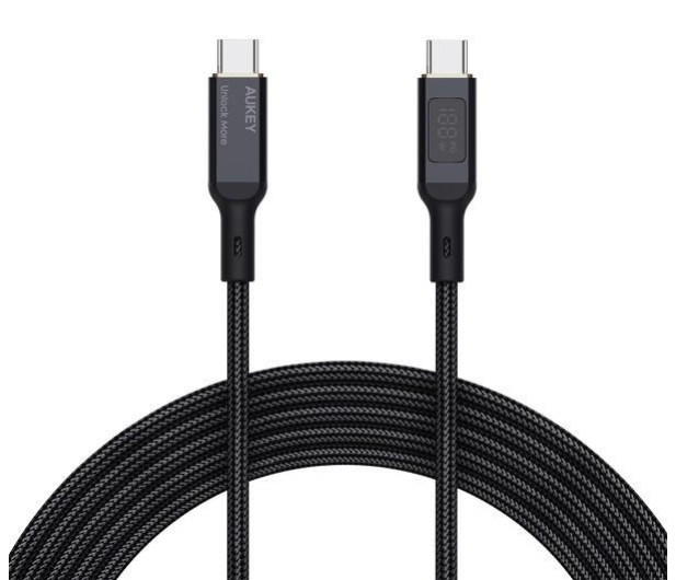 Aukey Kabel USB-C - USB-C PD 100W 1,8m wyświetlacz oplot - 1220112 - zdjęcie 4